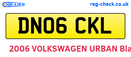 DN06CKL are the vehicle registration plates.