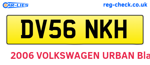 DV56NKH are the vehicle registration plates.