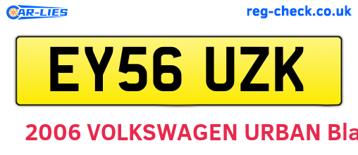 EY56UZK are the vehicle registration plates.