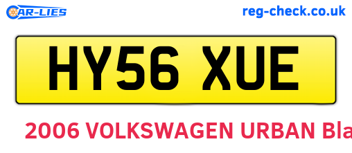 HY56XUE are the vehicle registration plates.