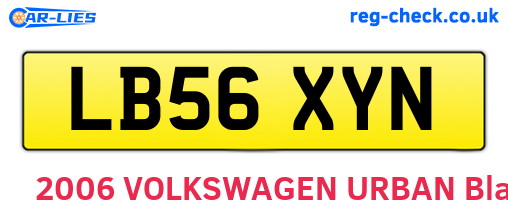 LB56XYN are the vehicle registration plates.