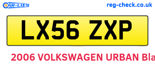 LX56ZXP are the vehicle registration plates.