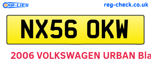 NX56OKW are the vehicle registration plates.