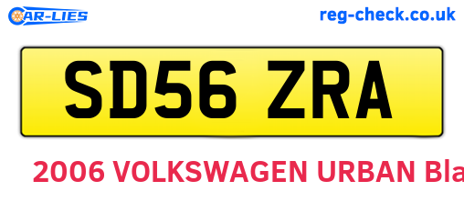 SD56ZRA are the vehicle registration plates.