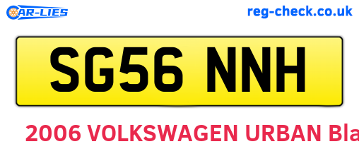 SG56NNH are the vehicle registration plates.
