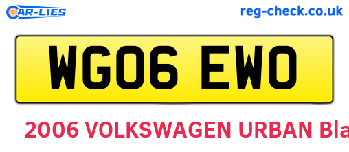 WG06EWO are the vehicle registration plates.