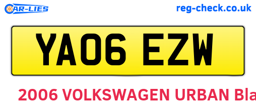 YA06EZW are the vehicle registration plates.