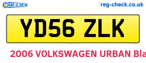 YD56ZLK are the vehicle registration plates.