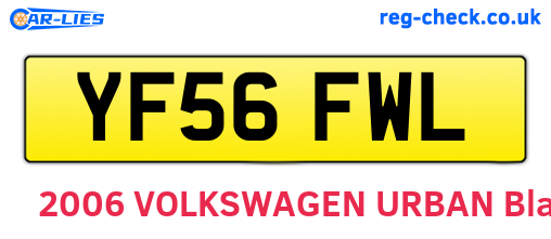 YF56FWL are the vehicle registration plates.
