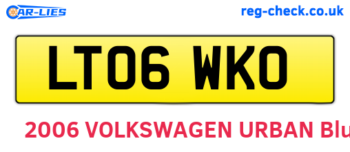 LT06WKO are the vehicle registration plates.
