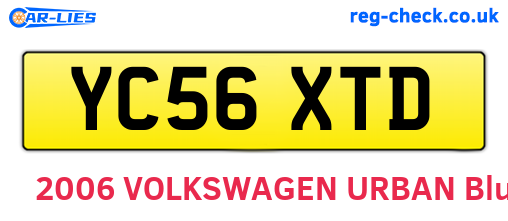 YC56XTD are the vehicle registration plates.