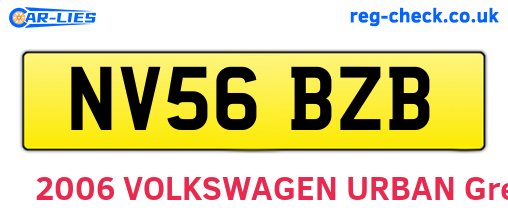 NV56BZB are the vehicle registration plates.