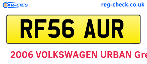 RF56AUR are the vehicle registration plates.