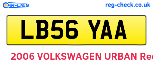 LB56YAA are the vehicle registration plates.