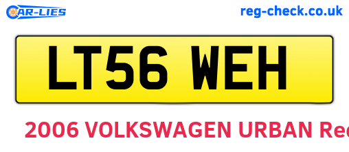 LT56WEH are the vehicle registration plates.