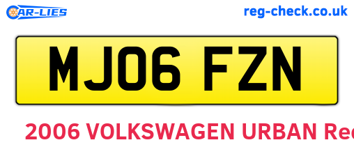 MJ06FZN are the vehicle registration plates.