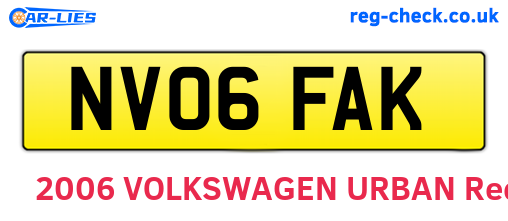 NV06FAK are the vehicle registration plates.