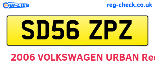 SD56ZPZ are the vehicle registration plates.
