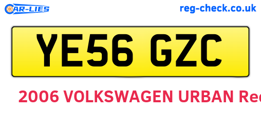 YE56GZC are the vehicle registration plates.