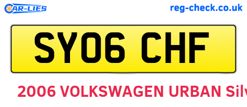 SY06CHF are the vehicle registration plates.