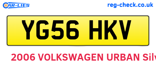 YG56HKV are the vehicle registration plates.