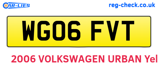 WG06FVT are the vehicle registration plates.