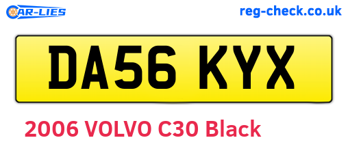 DA56KYX are the vehicle registration plates.