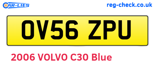 OV56ZPU are the vehicle registration plates.