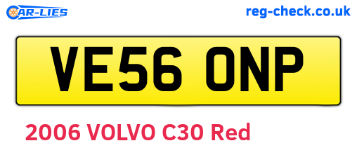 VE56ONP are the vehicle registration plates.