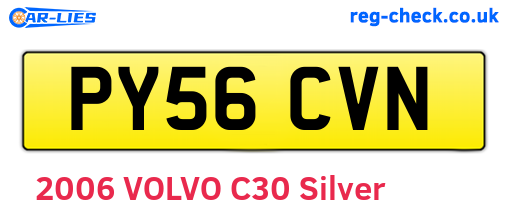 PY56CVN are the vehicle registration plates.
