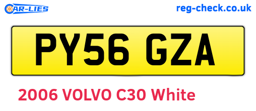 PY56GZA are the vehicle registration plates.