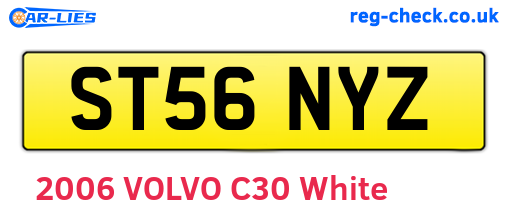 ST56NYZ are the vehicle registration plates.