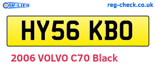 HY56KBO are the vehicle registration plates.