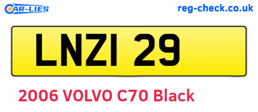 LNZ129 are the vehicle registration plates.