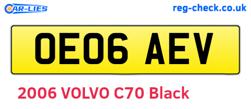 OE06AEV are the vehicle registration plates.