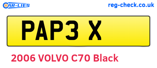 PAP3X are the vehicle registration plates.