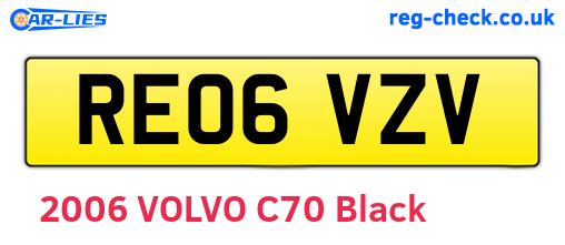 RE06VZV are the vehicle registration plates.