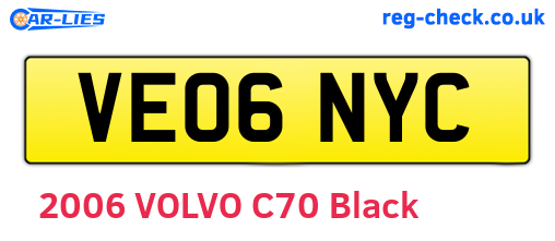VE06NYC are the vehicle registration plates.