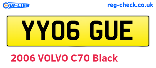 YY06GUE are the vehicle registration plates.