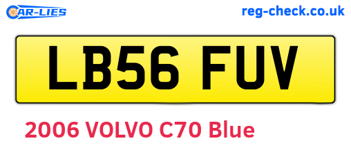 LB56FUV are the vehicle registration plates.
