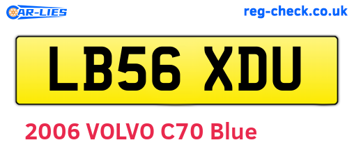 LB56XDU are the vehicle registration plates.