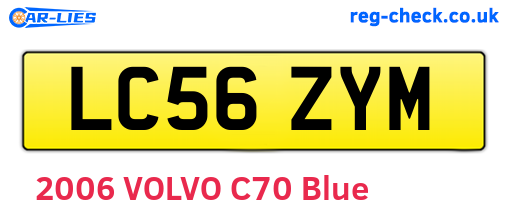 LC56ZYM are the vehicle registration plates.