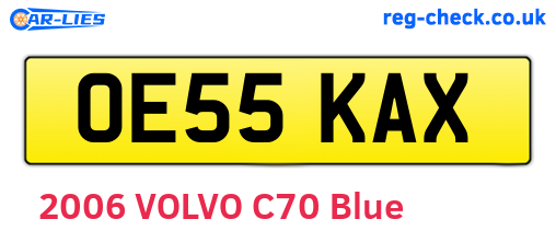OE55KAX are the vehicle registration plates.
