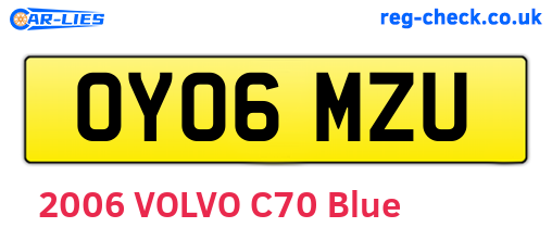 OY06MZU are the vehicle registration plates.