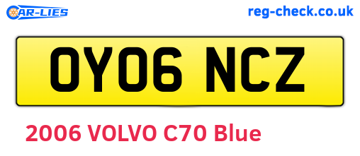 OY06NCZ are the vehicle registration plates.