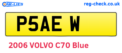 P5AEW are the vehicle registration plates.