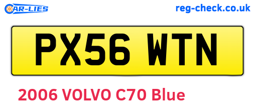 PX56WTN are the vehicle registration plates.