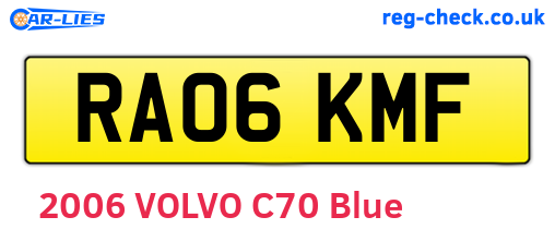 RA06KMF are the vehicle registration plates.