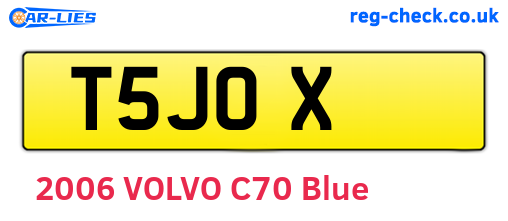 T5JOX are the vehicle registration plates.