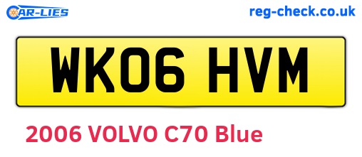 WK06HVM are the vehicle registration plates.